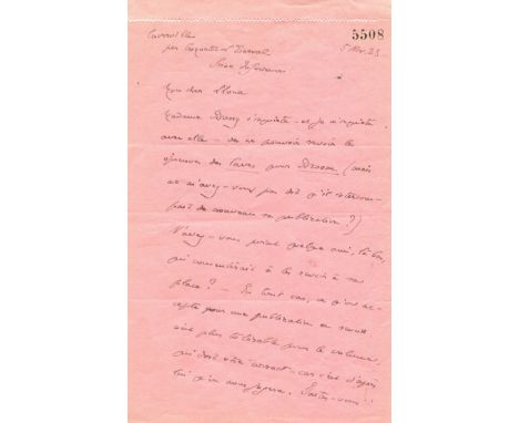GIDE ANDRÉ: (1869-1951) French Author, Nobel Prize winner for Literature, 1947. An interesting A.L.S, `André Gide´, two pages