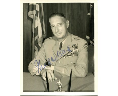 UNITED STATES ARMY: Small selection of signed 8 x 10 photographs and smaller (2), most vintage, signed piece (1) and a signed
