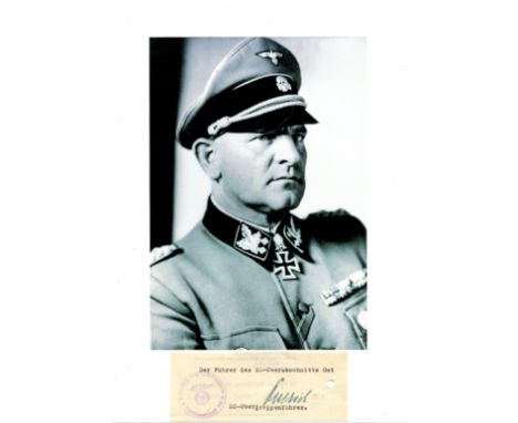 DIETRICH SEPP: (1892-1966) German SS-Oberst-Gruppenfuhrer of World War II who commanded the 6th Panzer Army at the Battle of 