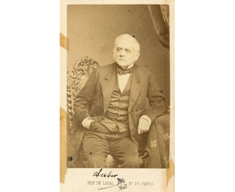 AUBER DANIEL: (1782-1871) French composer. Vintage signed sepia carte-de-visite photograph, the albumen print by Leon Cremier