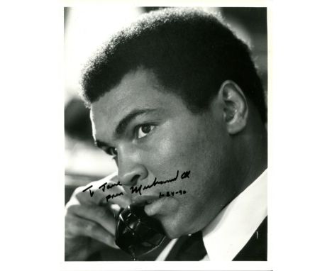 ALI MUHAMMAD: (1942-2016) American World Heavyweight boxing champion. Signed and inscribed 8 x 10 photograph, a close-up port