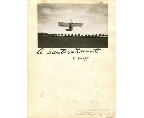 SANTOS-DUMONT ALBERTO: (1873-1932) Brazilian pioneer aviator. An excellent, bold dark fountain pen ink signature ('A. Santos=