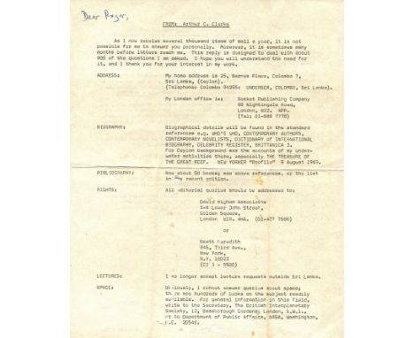 CLARKE ARTHUR C.: (1917-2008) English science fiction writer who co-wrote the screenplay for the film 2001: A Space Odyssey (