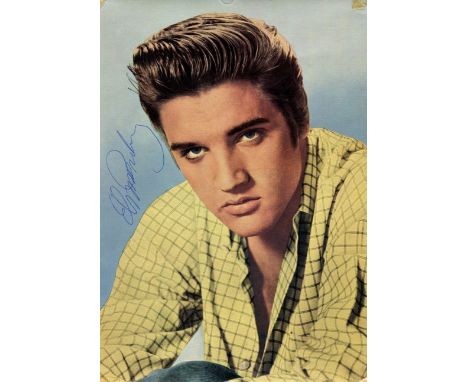 PRESLEY ELVIS: (1935-1977) American rock and roll singer. An excellent vintage signed colour 6 x 8.5 photograph, the large fo