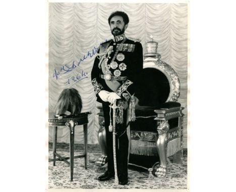 HAILE SELASSIE I: (1892-1975) Ethiopian Regent Plenipotentiary 1916-30 and Emperor 1930-74. An excellent vintage signed 7 x 9