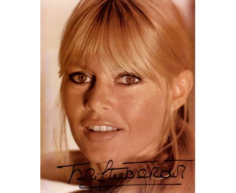 BARDOT BRIGITTE: (1934-&nbsp;&nbsp;&nbsp;&nbsp; ) French actress &amp; sex symbol. Signed colour 8 x 10 photograph, a close-u