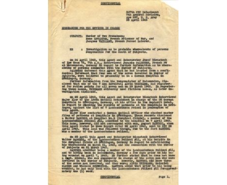 [COUNTER-INTELLIGENCE]: An interesting World War II date D.S. by Ward P. Lanier, Special Agent, 507th CIC Detachment, 7th Arm