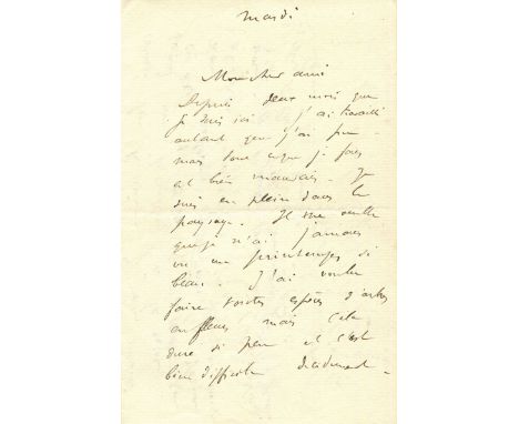 To Monet -‘Renoir has been here for three weeks or a month. He does the portrait of Charlotte which will be very pretty’ CAIL