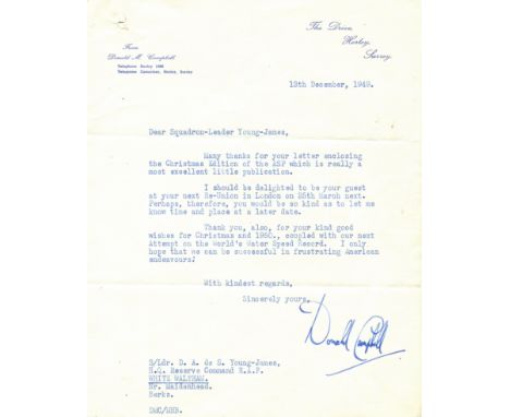 ‘I only hope that we can be successful in frustrating American endeavours!’ CAMPBELL DONALD: (1921-1967) British Car & Motorb