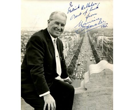 CHEVALIER MAURICE: (1888-1972) French singer, actor and entertainer, recipient of an Academy Honorary Award. Vintage signed a