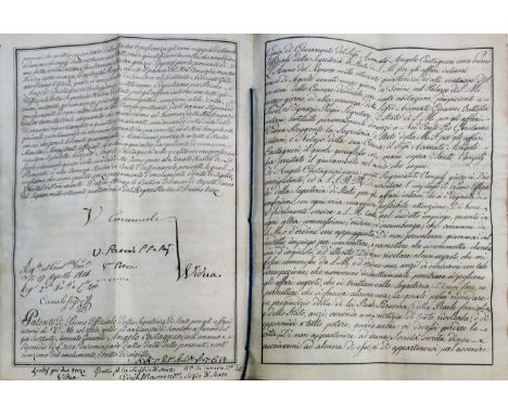 VICTOR EMANUEL I: (1759-1824) King of Sardinia and Duke of Savoy 1802-21. D.S., V. Emanuele, four pages (vellum), 4to, Turin,