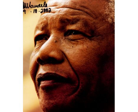 MANDELA NELSON: (1918-2013) President of South Africa 1994-99. Nobel Peace Prize winner, 1993. A very good signed colour 8 x 