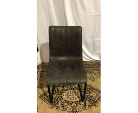 Caser Dining Chair Vegan Leather Grey Sled Base Dining Chairs With A Contoured Seat Design And Cushioned Upholstery To Provid