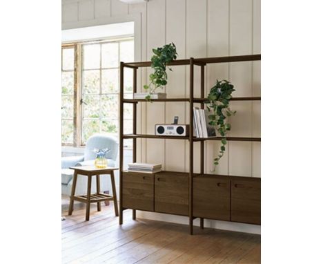 Laura Ashley Hazlemere Walnut 2 Door Single Bookcase Taking Inspiration From The Iconic Furniture Designs Of The Mid 20th Cen