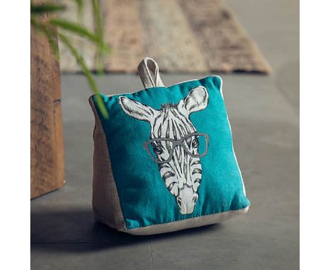 { Option of lots:  766, 767, 768 } Marty Zebra Doorstop Marmalade Design This Fun Doorstop Wedge Features A Cream Fabric Base