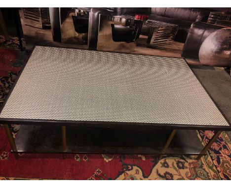 Herringbone Coffee Table Is Crafted From European Beach With A Dark Stained Structured Veneers And Eucalyptus Veneer Legs Eac
