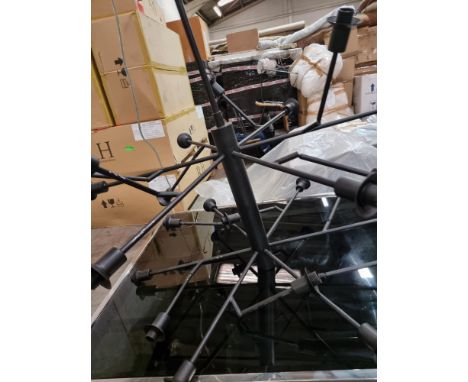 Ottley Pendant Chandelier 24 Lamp A Modern Black Metal Chandelier Pendant With 12 Fixed Arms And 12 Adjustable Arms A Truly M