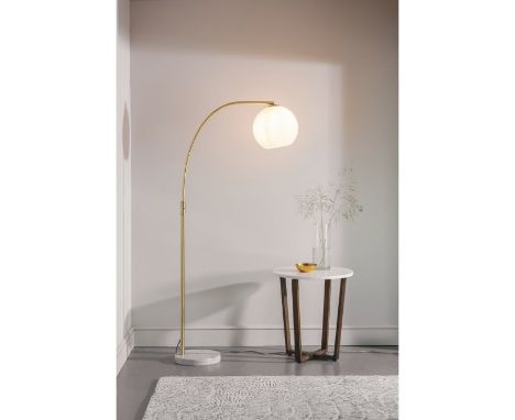 Otto Floor Lamp Create An 'On-Trend' Look With The Otto Floor Lamp. The Combination Of Gloss White Glass, Brushed Brass Plate