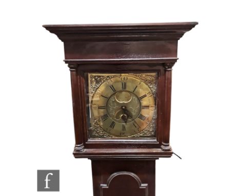 A late 18th and early 19th Century oak longcase clock, the brass dial inscribed John William Boot Sutton, 30 hour movement an