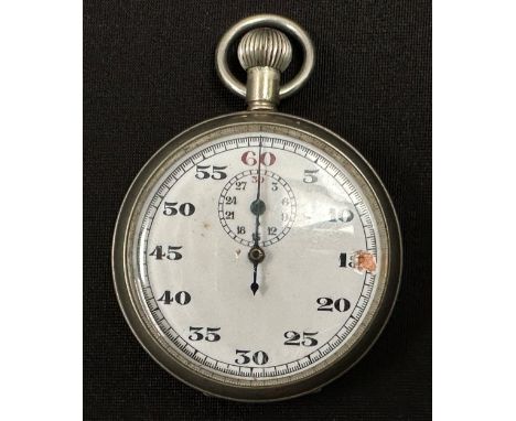 WW2 British Royal Navy Pattern 3169 stopwatch marked with Broad Arrow and 8112 to reverse of case. Not working. 