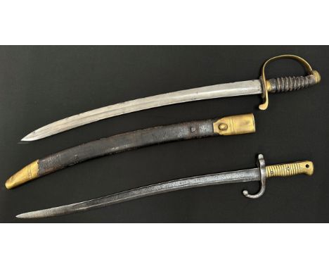 Victorian Police Hanger Sword with curved fullered blade 580mm in length. No makers markings. Press stud release for blade. T