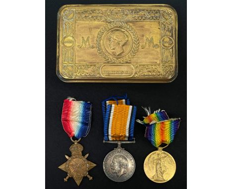 WW1 British Medal Group comprising of 1914-15 Star, War Medal and Victory Medal to 035681 Cpl. WJ Ferra, Army Service Corps, 