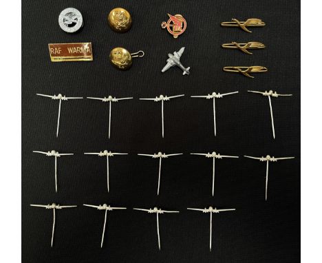 Post War Aviation interest: Berlin Airlift DC-3 Dakota stick pins x 14, Air Training Corps lapel badge, British European Airw