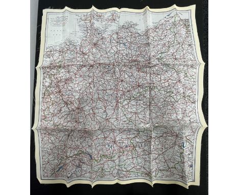 WW2 British RAF Silk Escape Map of Germany. Code letter A. Single Sided Map. 