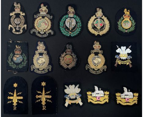 Post War British Wire Bullion Blazer Badges Royal Marines, Royal Navy Petty Officers Rank badges, Army Veterans blazer badges