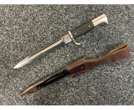 WW2 Third Reich NCO's short pattern Parade bayonet with single edged fullered blade 196mm in length. Maker marked "Gustav Spi