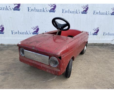 Vintage Original Red Pedal Car - Russian, circa 1970s, pressed steel. Please note this lot has the standard Ewbank's standard