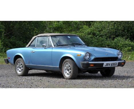 1981 Fiat 124 Spider Pininfarina 2.0L Turbo 4 Speed Manual Petrol. Registration number: JRV 695X.Mileage: 124,171km.Barn find