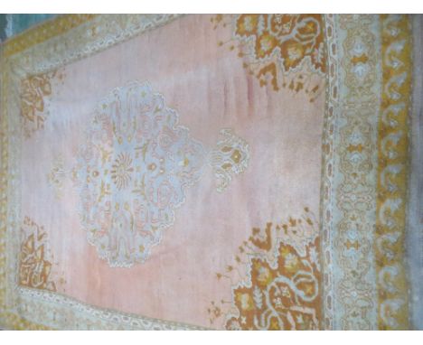 Large pink ground Turkish carpet