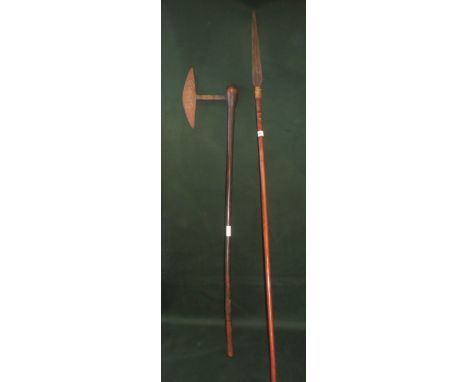 African axe and a tribal spear