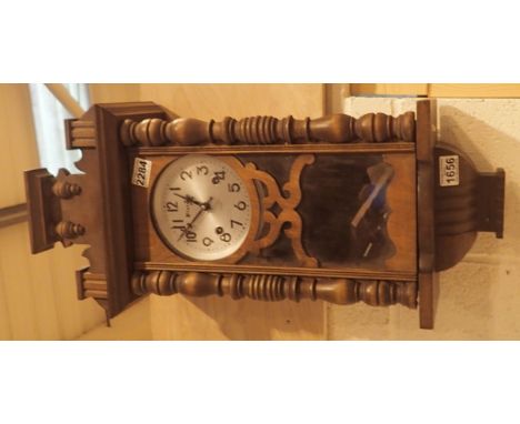 30 hour mahogany cased chiming wall clock 