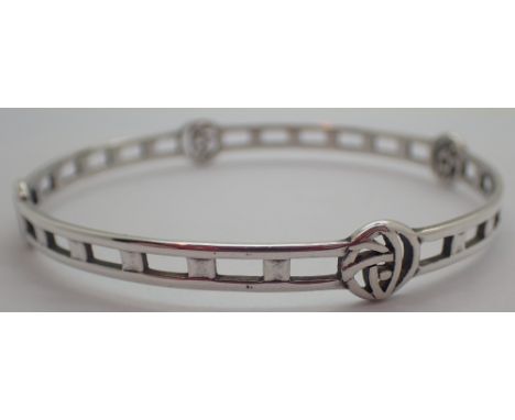 Charles Rennie Mackintosh silver rose bangle