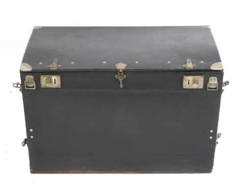 A Brooks vintage ebonised travelling car trunk