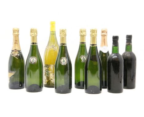 Assorted Wines to include, Port, two bottles (no labels, no details on capsules); Cuvée St-Vincent, R&amp;L Legras, unknown v