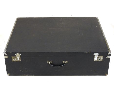 A vintage ebonised travelling car trunk