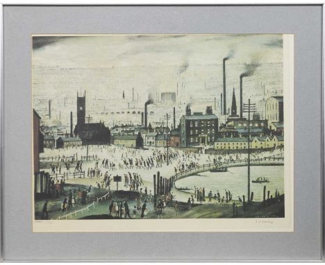 * LAURENCE STEPHEN LOWRY RBA RA (BRITISH 1887 - 1976),INDUSTRIAL TOWN offset lithograph on paper, signed in pencil and number