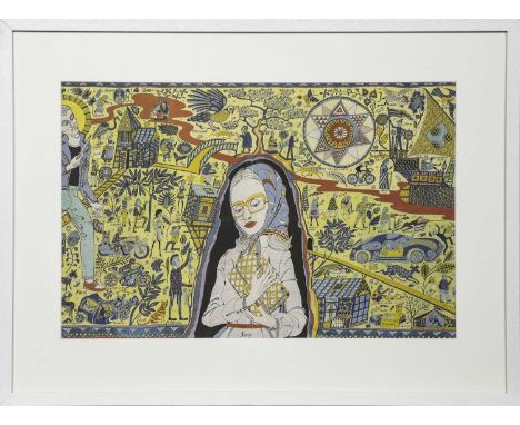 * GRAYSON PERRY RA (BRITISH b. 1960),PRINT DETAIL OF WALKTHAMSTON TAPESTRYprint on paper image size 38cm x 59cm, overall size
