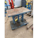 Hercules Metal Table on Casters, Max Capacity 2000 lb (Located in Oelwein, IA) (Rigging & Loading: $