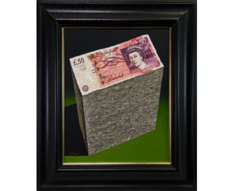 GRAHAM MCKEAN, BIG MONEY oil on canvas, signed 50cm x 40cm Framed