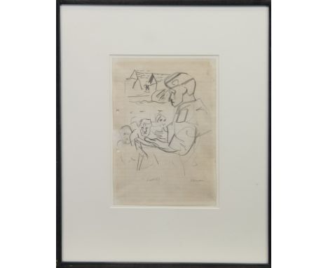 * PETER HOWSON OBE (SCOTTISH b 1958), SORRY pencil on paper, signed and titled 29.5cm x 21cm Mounted, framed and under glass 