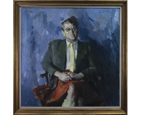 * ALEXANDER GOUDIE RP RGI (SCOTTISH 1933 - 2004), THE PORTRAIT OF JOHN STEPHENS ORR (PORTRAIT OF A PORTRAITIST) oil on linen,