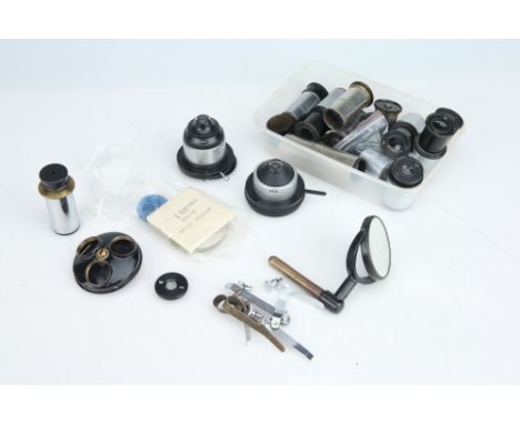 Eyepieces including a projector eyepiece, Holos eyepieces, micrometer eyepieces, a specimen pointer eyepiece, a binocular pai