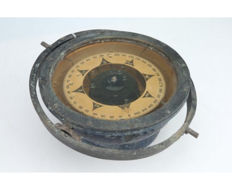 by Kelvin White, early 20th century, liquid compass with inner gimbal, compass hosing diameter 27.3cm