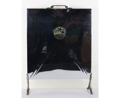 1930’s RAF Upavon Chrome Plated Fire Screen, fine example of a chrome plated fire screen which was removed from RAF Upavon wh