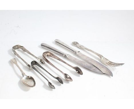 Silver and plate to include Victorian silver fork, Exeter 1859, maker Josiah Williams &amp; Co (James &amp; Josiah Williams),