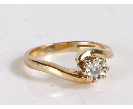 9 carat gold and diamond solitaire ring, the head set with a claw mounted illusion set diamond, weight 2.2 grams&nbsp;